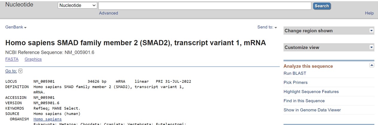 NCBI nucleotide database