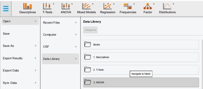 JASP: Data library