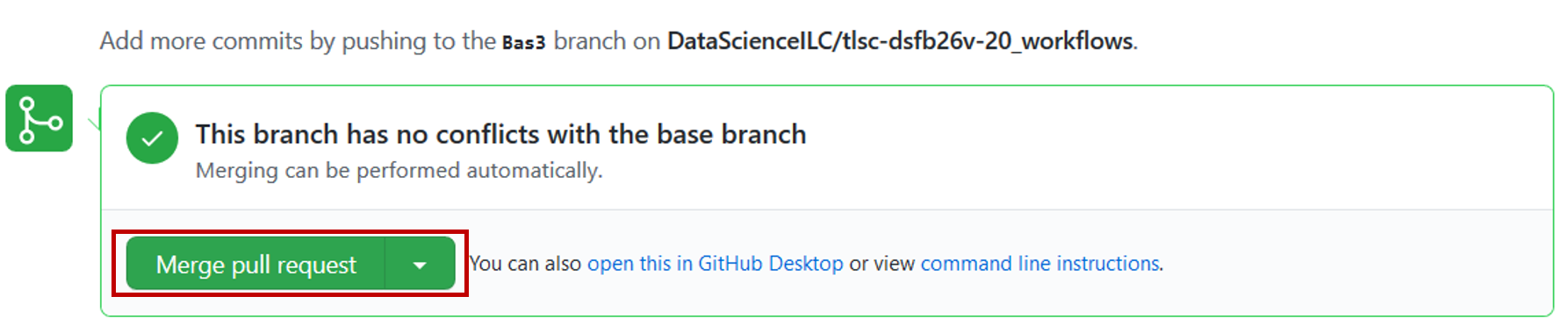 Resolve pull request in GitHub (1).